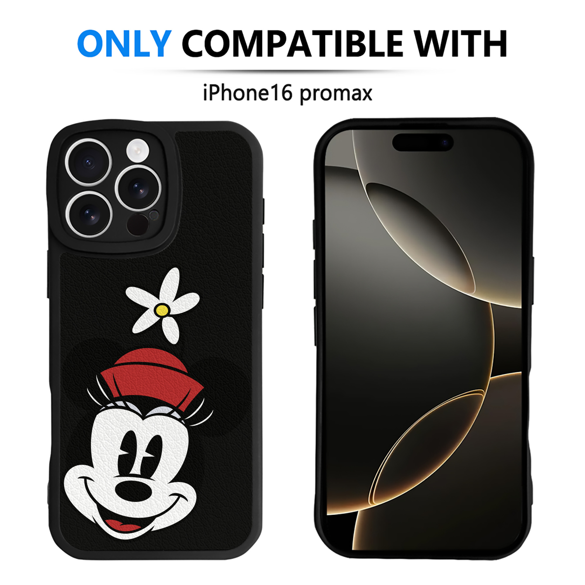 （画像用） ミッキーマウス Mickey Mouse 【iPhone 16シリーズ対応】シリコンスマホケース（レザー調） 材質：シリコン